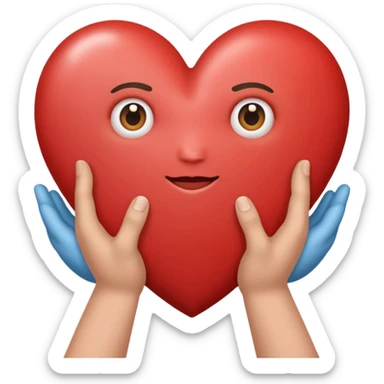 Draw two hands holding a heart, Do it without a small heart, just a big one, and that's it. sticker