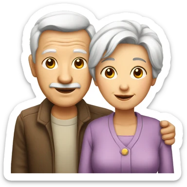 AN ELDERLY COUPLE sticker