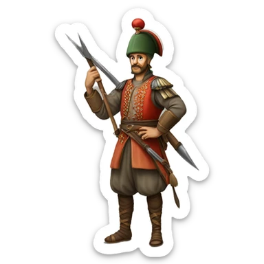 A full-length serious ottoman janissary sticker