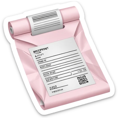 Light Pale Pink TAX receipt Printers sticker