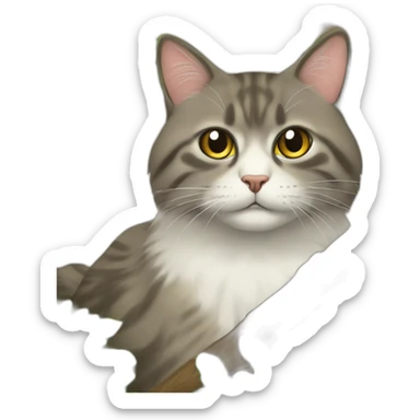 gato persa subido a un árbol sticker