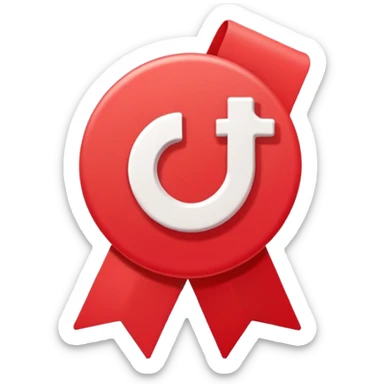 A clean, modern emoji-style icon representing a TikTok certification: a TikTok logo combined with a checkmark badge, flat design, simple shapes, bright colors, minimal details, transparent background, high resolution, emoji style. sticker