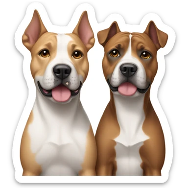 Two Amstaff friends sticker