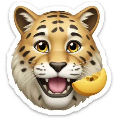 Big cat eating  sticker