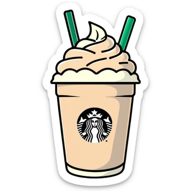 Starbucks frappuccino with whipped cream sticker