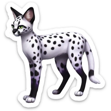 Epic Edgy Black White Purple ethereal Serval-Fionbri full body sticker
