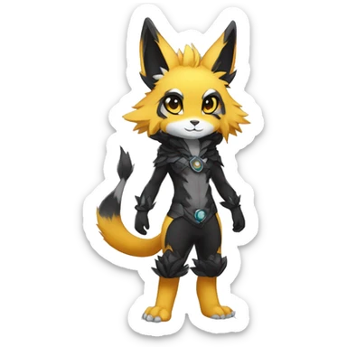 Anthro-Edgy-Contrast-Colors-Fantasy-Fur-Sona-Chibi-Shiny-Fakémon-Hybrid full body sticker