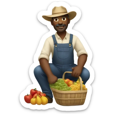 A farmer selling on his market  sticker