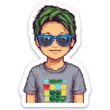 C00lkidd, Roblox hacker, mischievous grin, pixelated sunglasses sticker