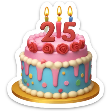 25th birthday cake sticker