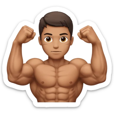 muscular boy with veiny hands arms and biceps sticker