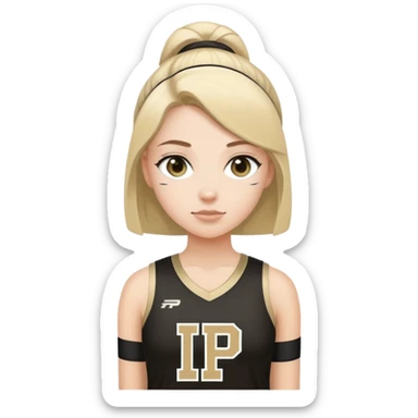 Girl in purdue P jersey sticker