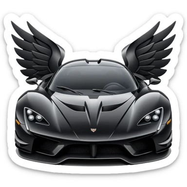 An black hypercar, with wings and satisfaction of specs sticker