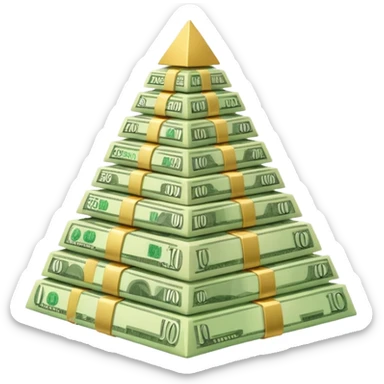 PIRAMID OF BANKNOTES sticker