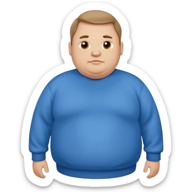 Fat man blue sweatshirt sticker