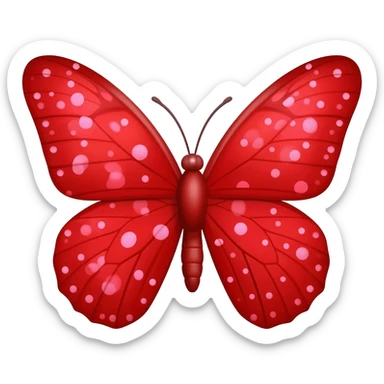 БАБОЧКА КРАСНАЯ В ГОРОШЕК sticker