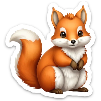 cute fox squirrel sticker