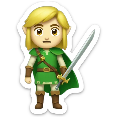 aniallator8 in the style of Link from Legend of Zelda sticker
