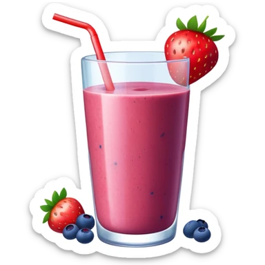 Smoothie with strawberry and bluberrys sticker