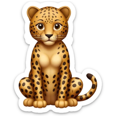 leopard brownish full body sitting sticker