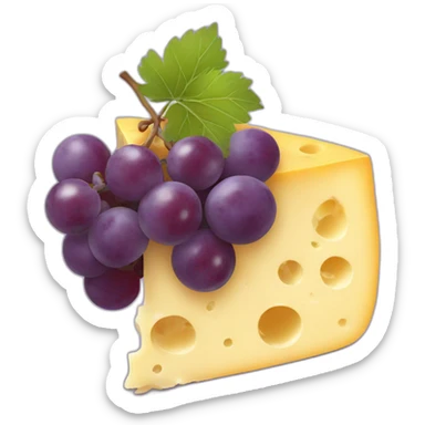 Cheese and grapes sticker