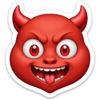 Devil's face? With heart-shaped eyes. An open, drooling mouth. sticker