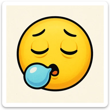 yellow face with sleepy bubble sticker