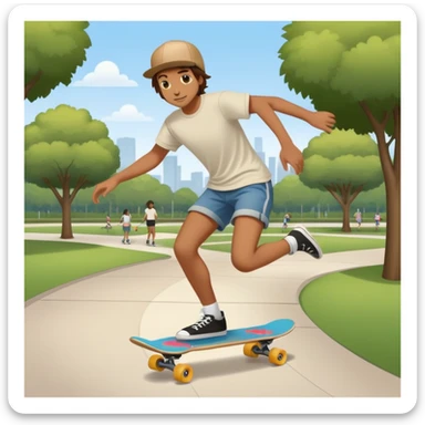 skateboarding at a park sticker