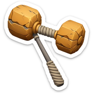 A heavy stone club with knotted handle grip.












 sticker