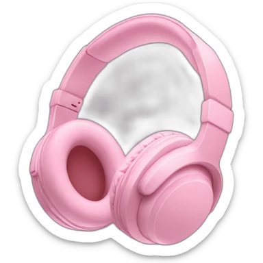 soft pink headphones  sticker
