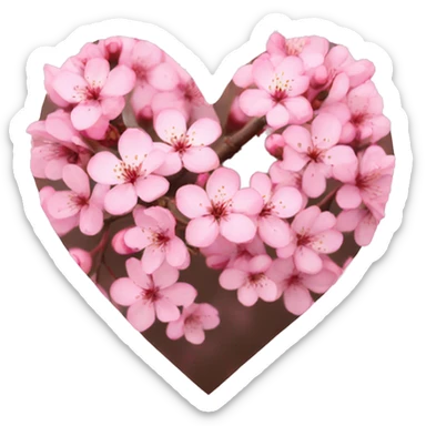 Cherry blossom heart sticker