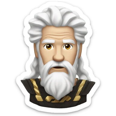 Thunder-throwing zeus white hair sticker