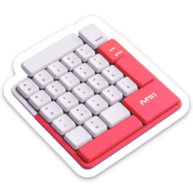3D style keyboard, transparent background sticker