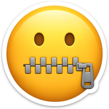 face with zipper mouth emoji sticker