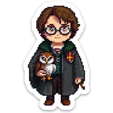 Harry Potter with Hedwig the owl sticker