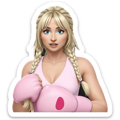 blonde girl with blue eyes sticker