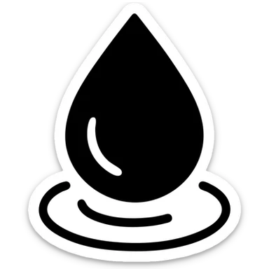 solid icon of a light blue or silver water droplet on glossy black mirror paint of a luxury vehicle, minimal repellent effect with lines, elegant and minimal sticker