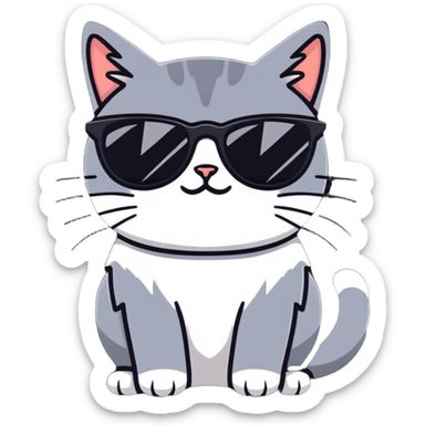 Cat with sunglassesi sticker