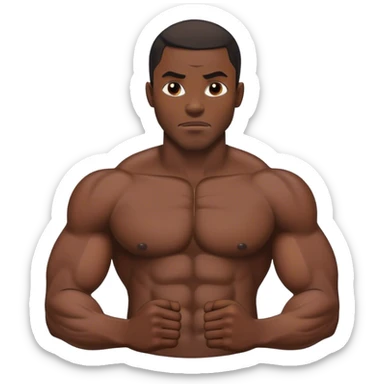 Muscular black and white chad meme  sticker