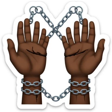 slavery chained hands sticker
