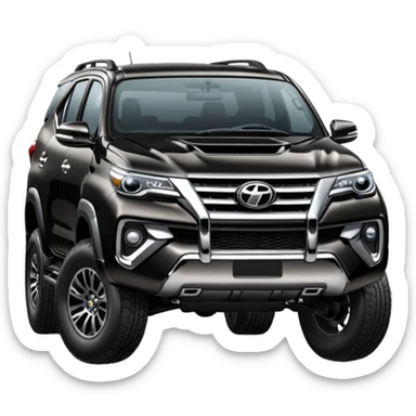 Black fortuner with full attitude  sticker