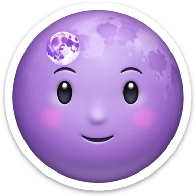realistic Light purple moon sticker