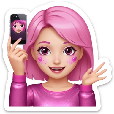 glitter pink girl naughty selfie sticker