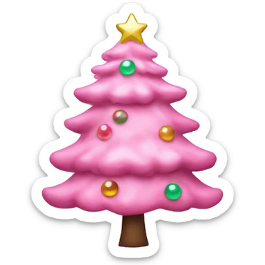 Pink cute aesthetic Christmas tree sticker