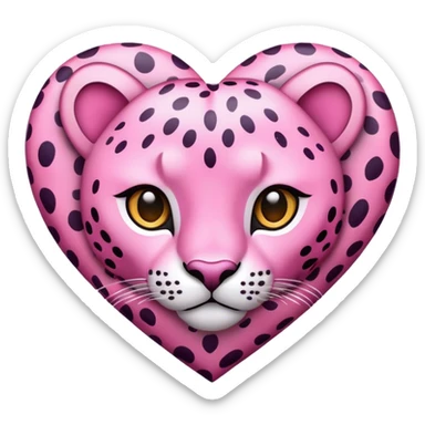 Pink cheetah heart sticker