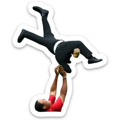 tiger woods back flipping over rory mcilroy as he wins the masters  sticker