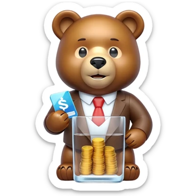 Dave bear glass banking app sticker