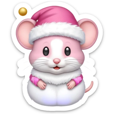 Mouse with santa hat sticker