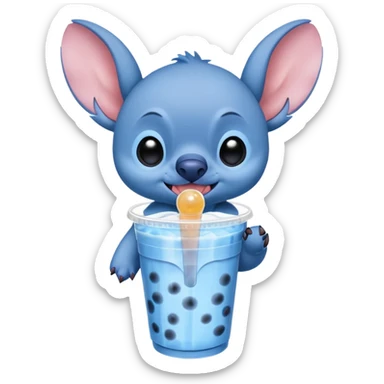 Stitch qui boit un bubble tea  sticker