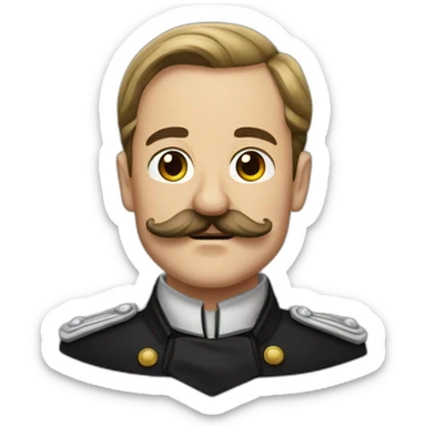 Adolf allemand avec une petite moustache sticker